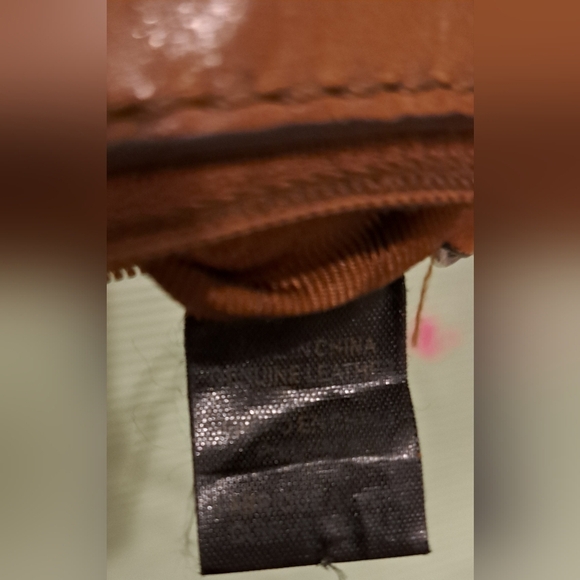 Vintage Y2K Fossil Tan Leather Boho Neutral Casual Wristlet Clutch Bag Keychain - Picture 8 of 8